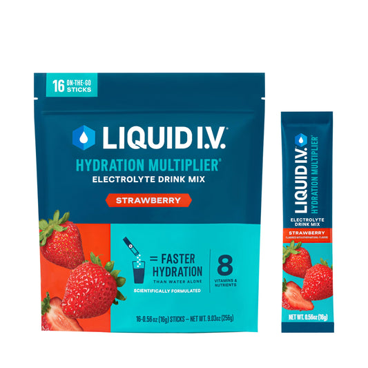 Liquid I.V.® Hydration Multiplier - Strawberry | Electrolyte Powder Drink Mix | 1 Pack (16 Servings)